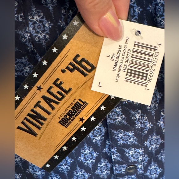 Rock and Roll Denim Men’s long Sleeve Button Down Shirt. NWT - Picture 5 of 8